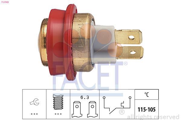 Interrupteur de température, ventilateur de radiateur FACET ref. 7.5143