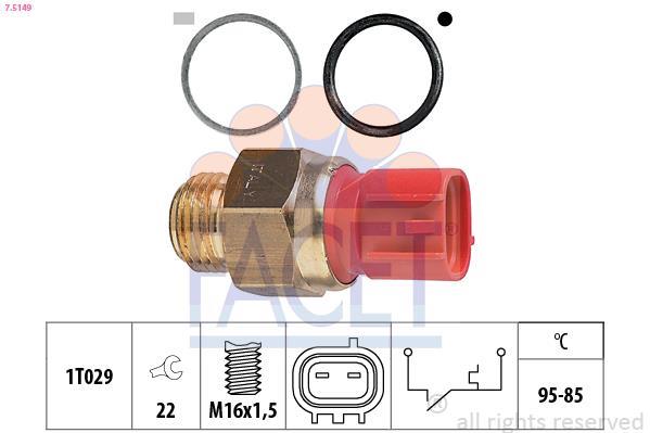 Interrupteur de température, ventilateur de radiateur FACET ref. 7.5149