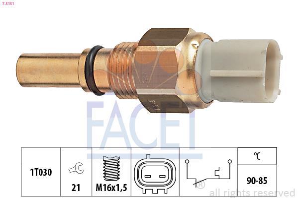Interrupteur de température, ventilateur de radiateur FACET ref. 7.5151