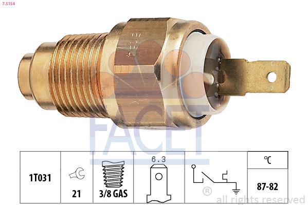 Interrupteur de température, ventilateur de radiateur FACET ref. 7.5154