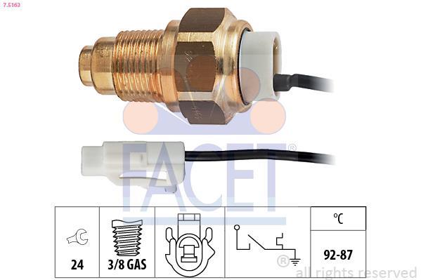 Interrupteur de température, ventilateur de radiateur FACET ref. 7.5163