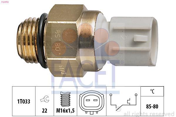 Interrupteur de température, ventilateur de radiateur FACET ref. 7.5173