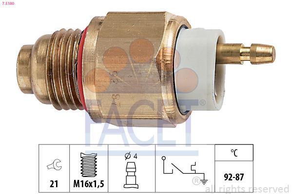 Interrupteur de température, ventilateur de radiateur FACET ref. 7.5180