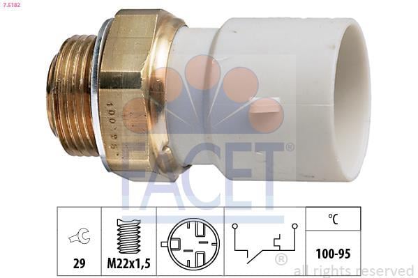 Interrupteur de température, ventilateur de radiateur FACET ref. 7.5182