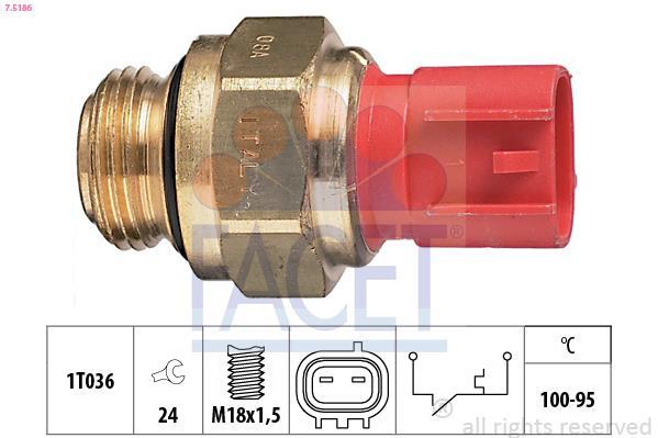 Interrupteur de température, ventilateur de radiateur FACET ref. 7.5186