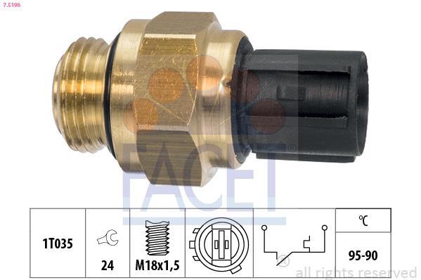 Interrupteur de température, ventilateur de radiateur FACET ref. 7.5196