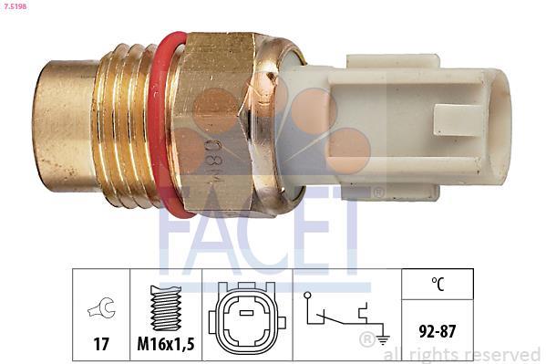 Interrupteur de température, ventilateur de radiateur FACET ref. 7.5198