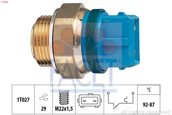 Interrupteur de température, ventilateur de radiateur FACET ref. 7.5201