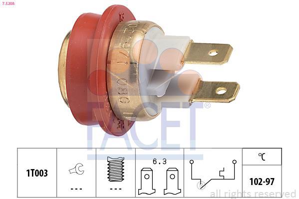 Interrupteur de température, ventilateur de radiateur FACET ref. 7.5208