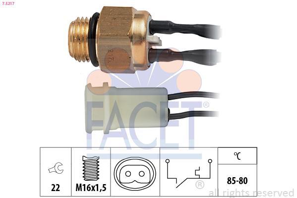 Interrupteur de température, ventilateur de radiateur FACET ref. 7.5217