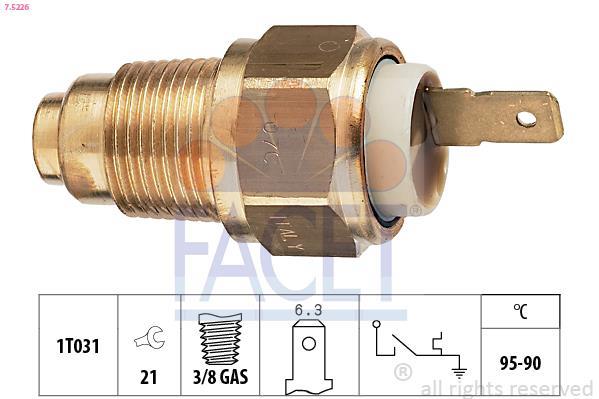 Interrupteur de température, ventilateur de radiateur FACET ref. 7.5226