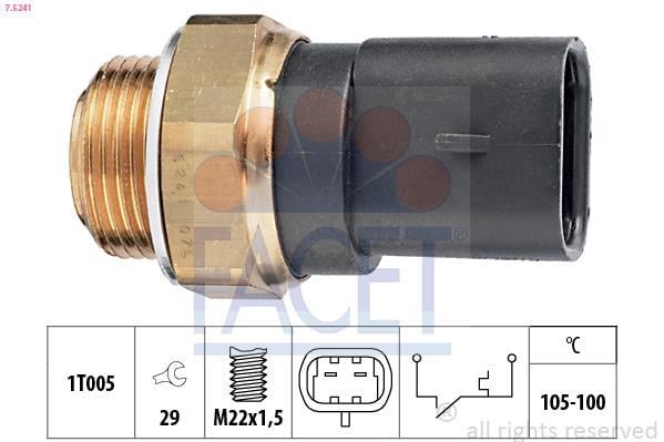Interrupteur de température, ventilateur de radiateur FACET ref. 7.5241