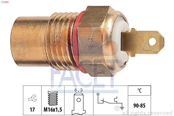 Interrupteur de température, ventilateur de radiateur FACET ref. 7.5258