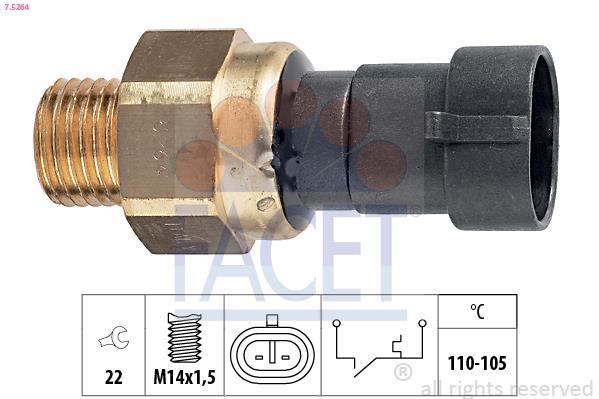 Interrupteur de température, ventilateur de radiateur FACET ref. 7.5264