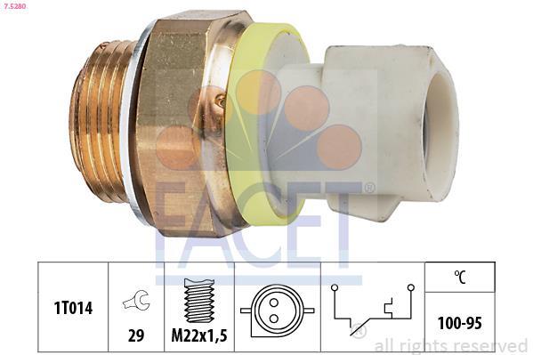 Interrupteur de température, ventilateur de radiateur FACET ref. 7.5280