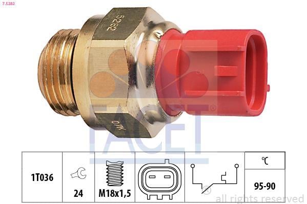 Interrupteur de température, ventilateur de radiateur FACET ref. 7.5282