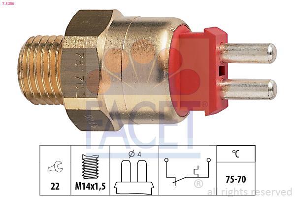 Interrupteur de température, ventilateur de radiateur FACET ref. 7.5286