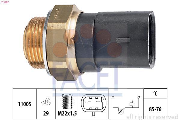 Interrupteur de température, ventilateur de radiateur FACET ref. 7.5287