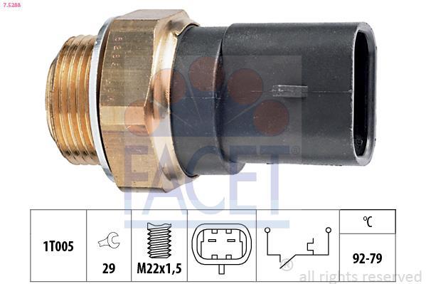 Interrupteur de température, ventilateur de radiateur FACET ref. 7.5288
