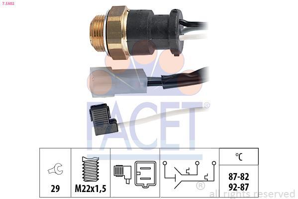 Interrupteur de température, ventilateur de radiateur FACET ref. 7.5602