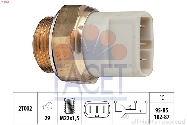 Interrupteur de température, ventilateur de radiateur FACET ref. 7.5605