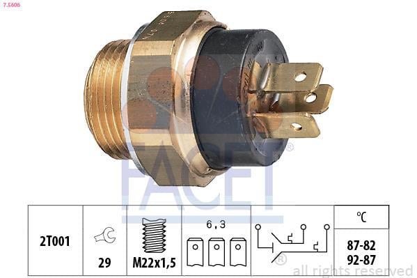 Interrupteur de température, ventilateur de radiateur FACET ref. 7.5606