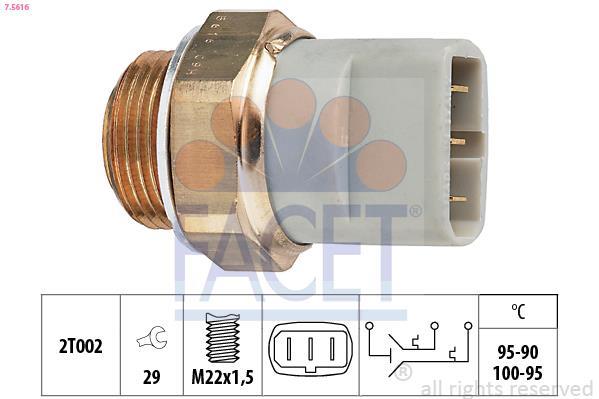 Interrupteur de température, ventilateur de radiateur FACET ref. 7.5616