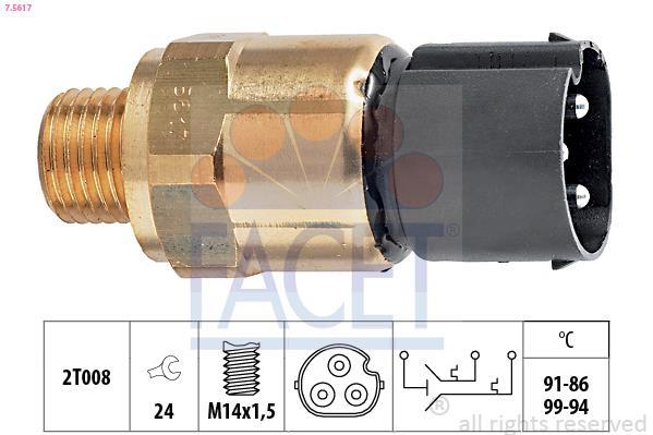 Interrupteur de température, ventilateur de radiateur FACET ref. 7.5617