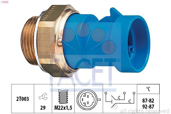 Interrupteur de température, ventilateur de radiateur FACET ref. 7.5622