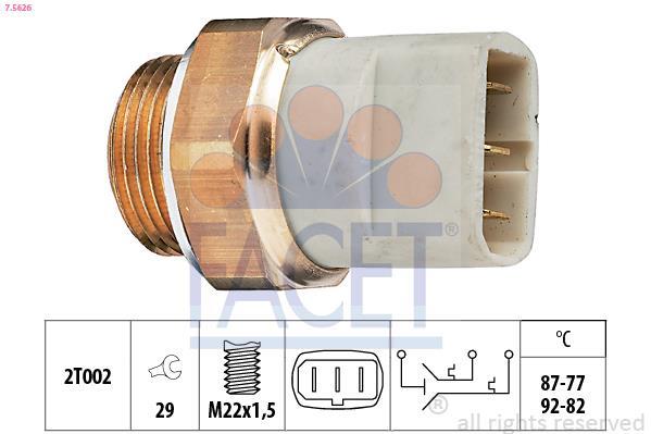 Interrupteur de température, ventilateur de radiateur FACET ref. 7.5626
