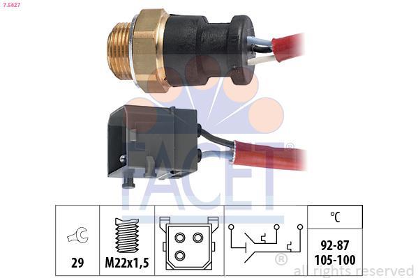 Interrupteur de température, ventilateur de radiateur FACET ref. 7.5627