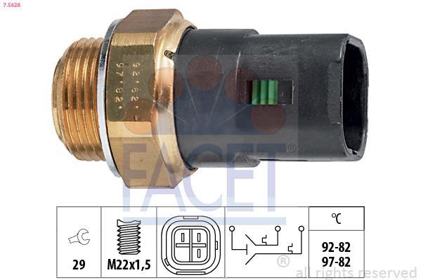 Interrupteur de température, ventilateur de radiateur FACET ref. 7.5628