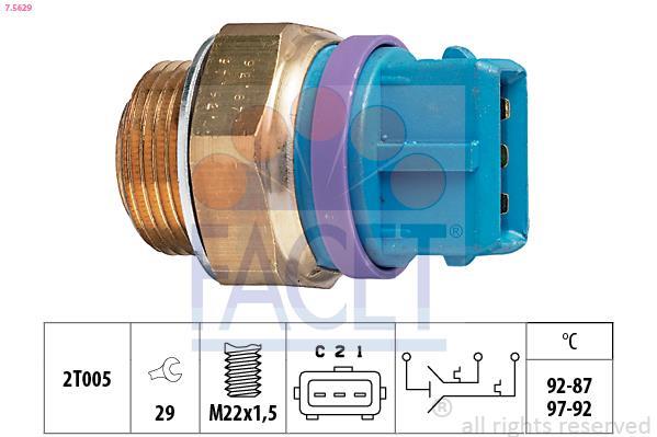 Interrupteur de température, ventilateur de radiateur FACET ref. 7.5629