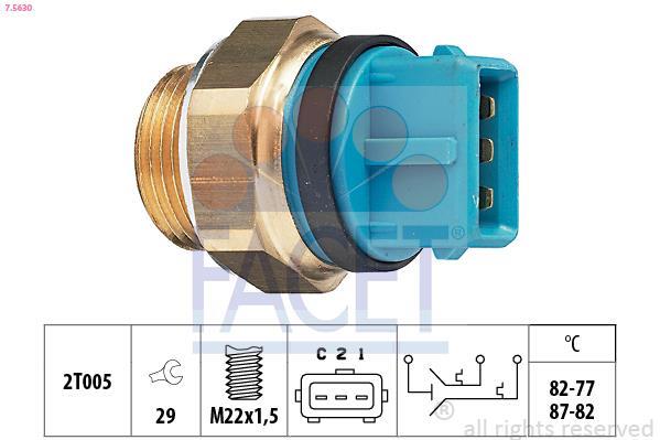 Interrupteur de température, ventilateur de radiateur FACET ref. 7.5630