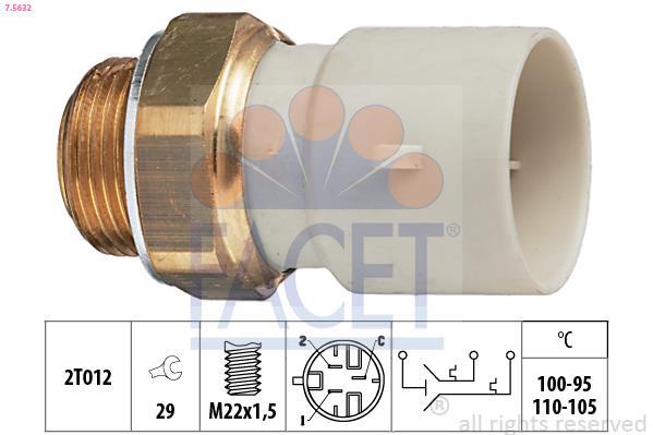 Interrupteur de température, ventilateur de radiateur FACET ref. 7.5632