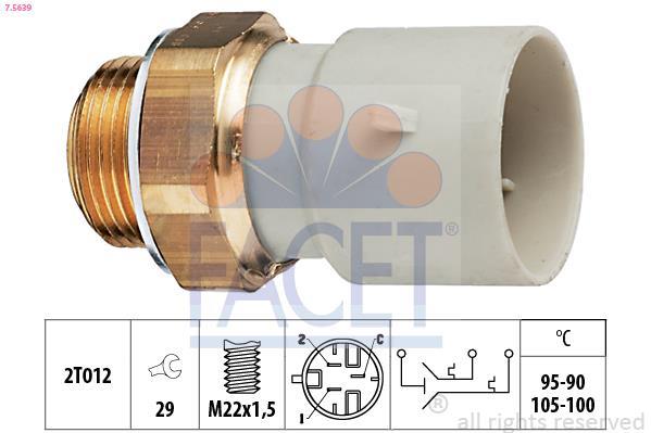 Interrupteur de température, ventilateur de radiateur FACET ref. 7.5639