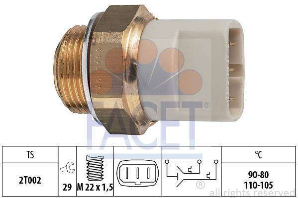 Interrupteur de température, ventilateur de radiateur FACET ref. 7.5640