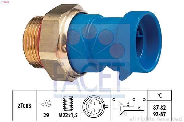 Interrupteur de température, ventilateur de radiateur FACET ref. 7.5642