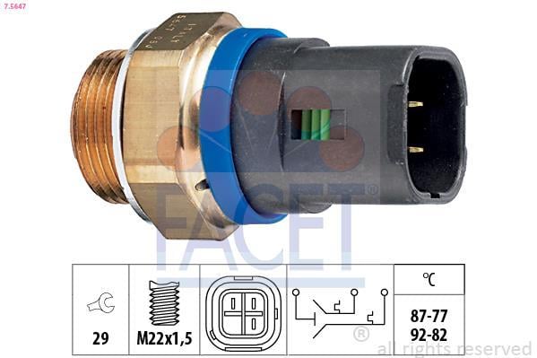 Interrupteur de température, ventilateur de radiateur FACET ref. 7.5647