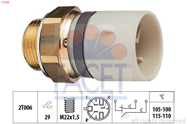 Interrupteur de température, ventilateur de radiateur FACET ref. 7.5648