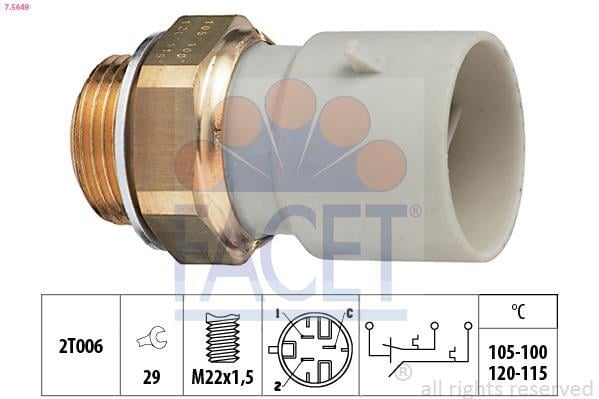Interrupteur de température, ventilateur de radiateur FACET ref. 7.5649