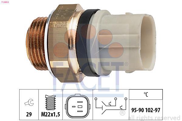 Interrupteur de température, ventilateur de radiateur FACET ref. 7.5652
