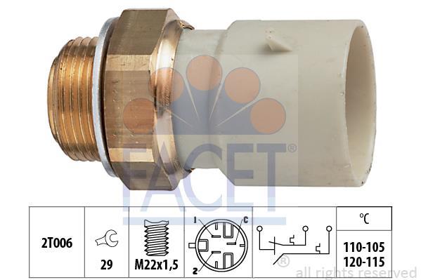 Interrupteur de température, ventilateur de radiateur FACET ref. 7.5657