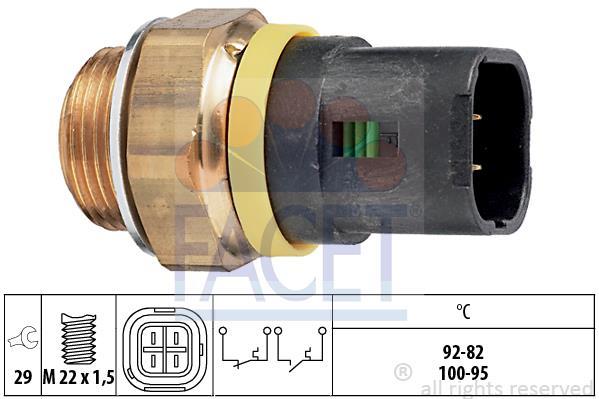 Interrupteur de température, ventilateur de radiateur FACET ref. 7.5658