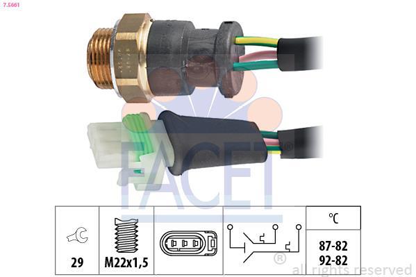 Interrupteur de température, ventilateur de radiateur FACET ref. 7.5661