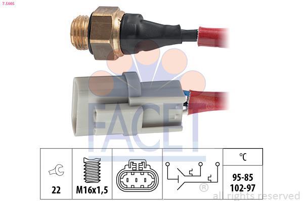 Interrupteur de température, ventilateur de radiateur FACET ref. 7.5665