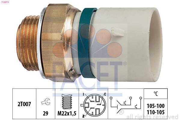 Interrupteur de température, ventilateur de radiateur FACET ref. 7.5673