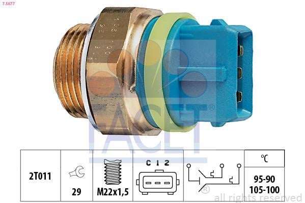 Interrupteur de température, ventilateur de radiateur FACET ref. 7.5677