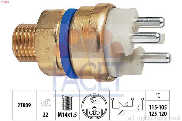 Interrupteur de température, ventilateur de radiateur FACET ref. 7.5678