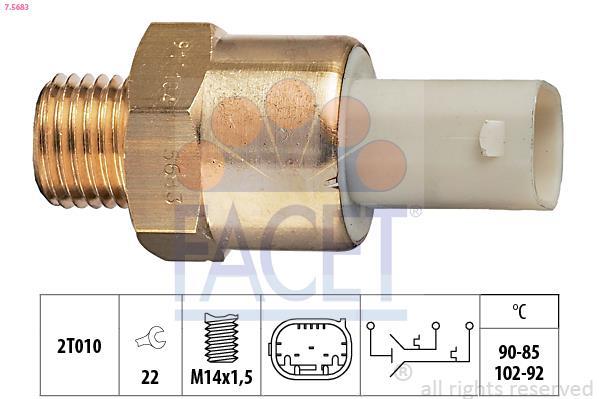 Interrupteur de température, ventilateur de radiateur FACET ref. 7.5683